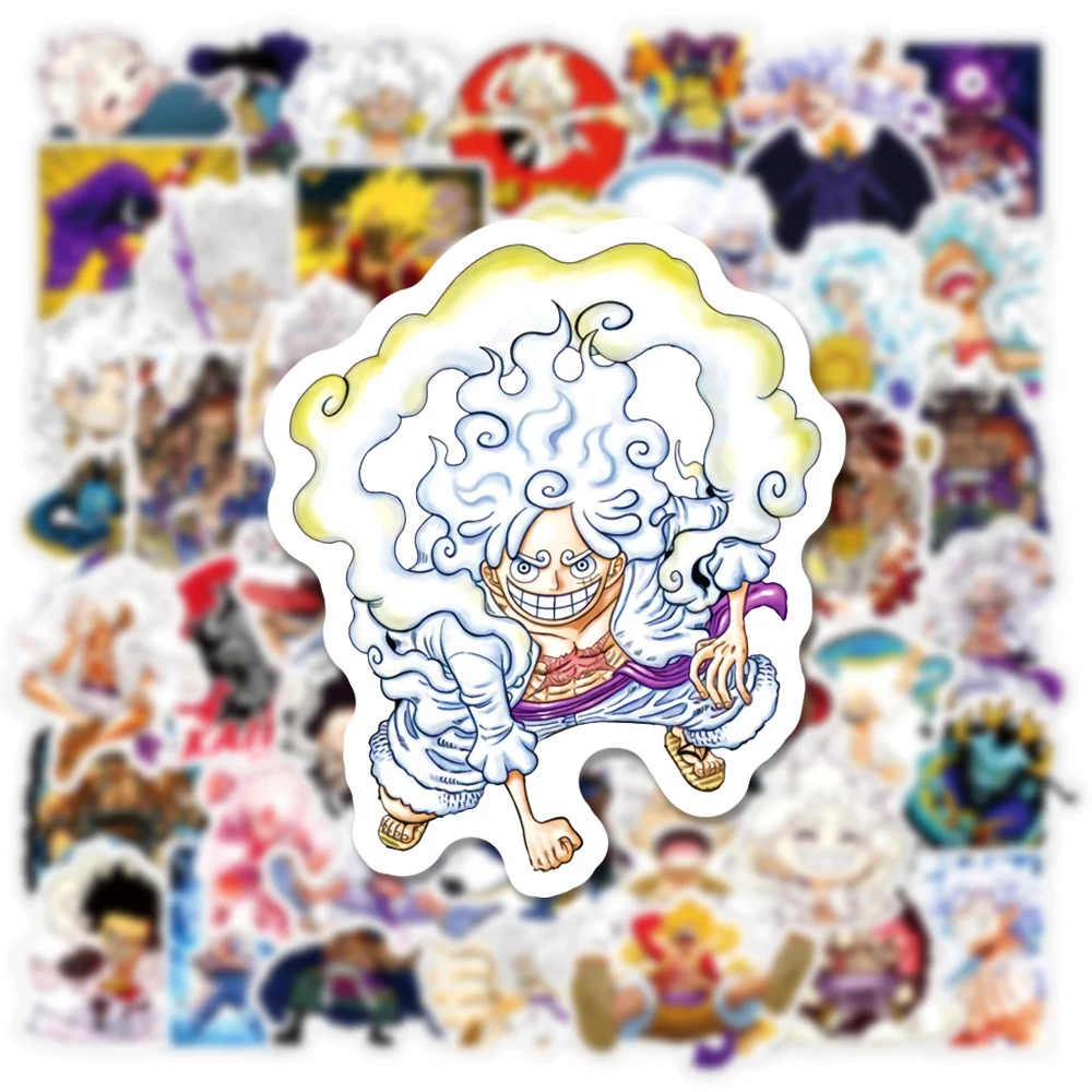 10/30/50pcs ONE PIECE Luffy Gear 5 Figure Stickers Anime Decals Waterproof Graffiti Phone Laptop Luggage Cool Sticker for Kids