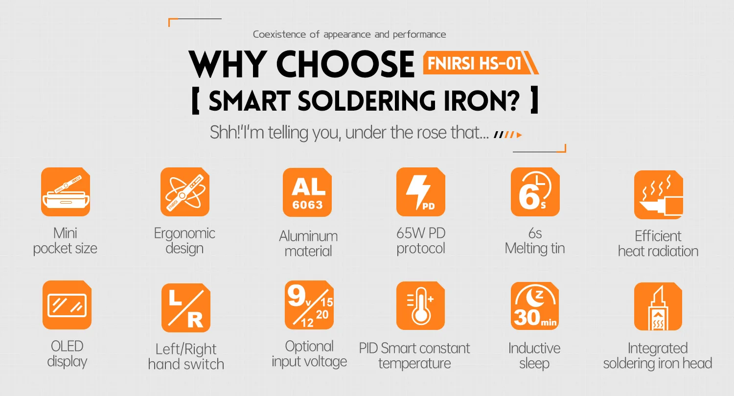 HS-01 Smart Soldering Iron 65W Adjustable Temperature Soldering Station