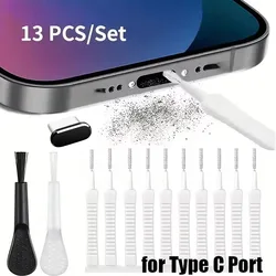 Universal Mobile Device Cleaning Kit with Dust Plugs and Brush Set (For Type C)