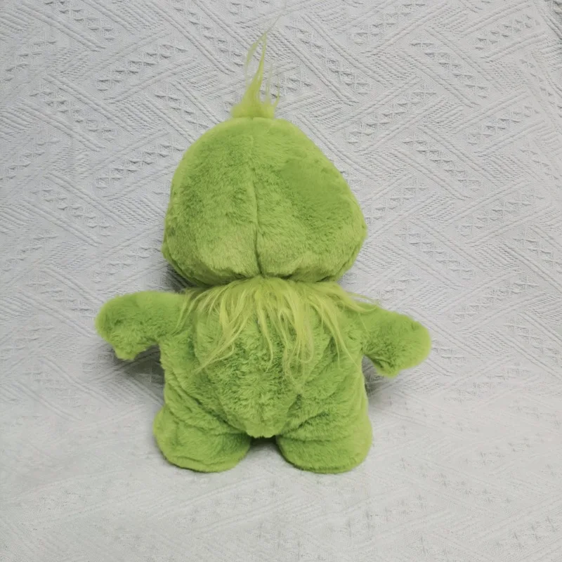 38cm Breathing Christmas Grinch Kawaii Plush Doll Cartoon Soothing Toy Music Airbag With Light Baby Soothing Sleep Toy Gift