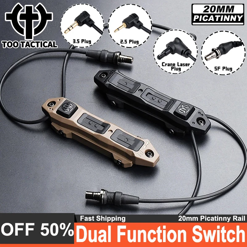 TacticalPressureSwitchButtonRemoteDualFunctionTailForPEQ15