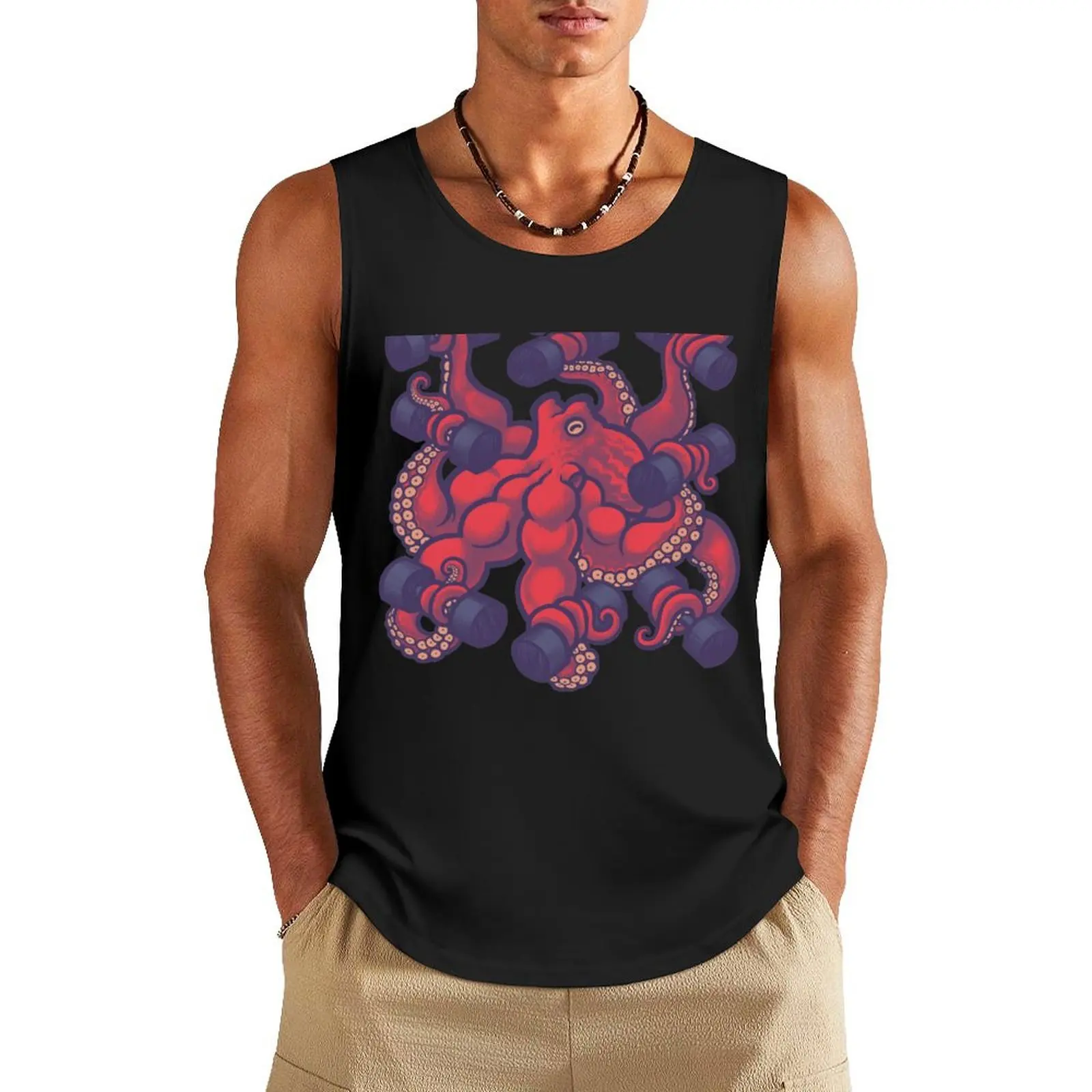 

Tentacurls Tank Top men gym anime Men's summer clothes Men's sleeveless gym shirts