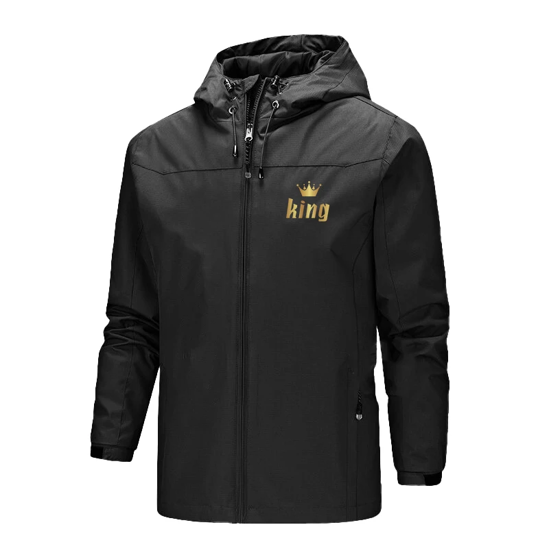 New men's outdoor waterproof windbreaker sports windbreaker soft shell single layer hooded jacket men's windbreaker jacket