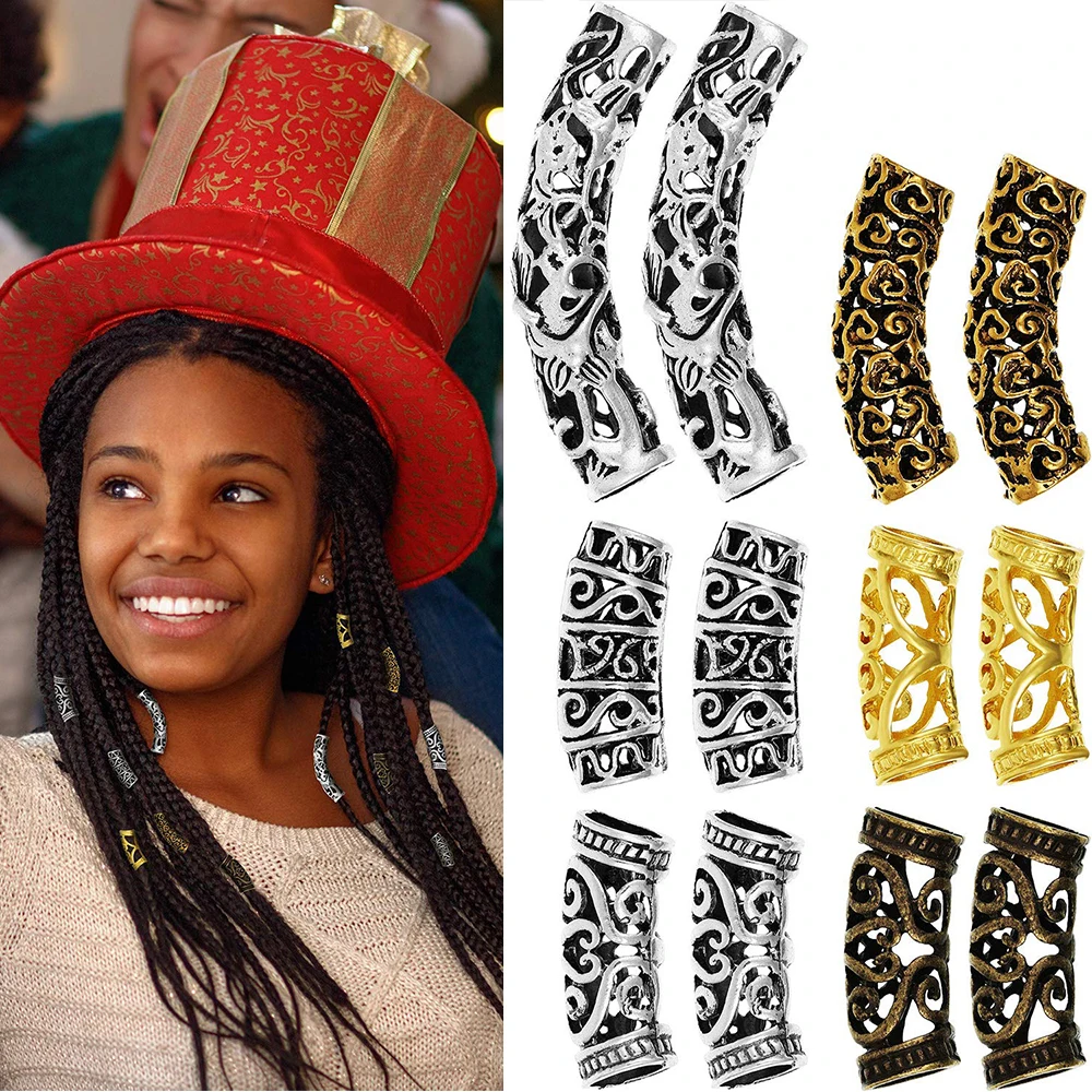 5Pcs/Bag Loc Jewelry for Hair Dreadlock, African Beads Hair Tube