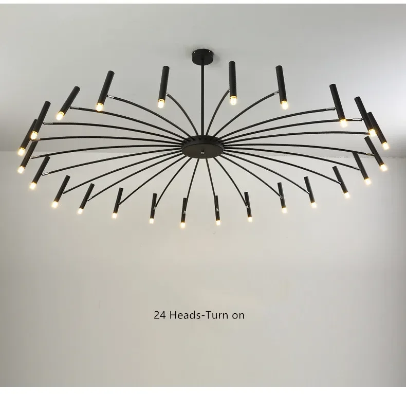 Description Picture 5 of itemModern Design Art LED Chandelier Lighting Living Room Black Pendant Lamp Bedroom Restaurant Hanging Lights Home Deco Fixtures