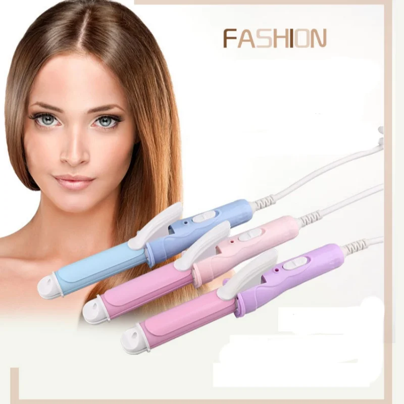 2-in-1 Pink/Purple/Blue Mini Curling Iron Perm Curling Iron Wet/Dry Dual-purpose Straight Hair Straightener