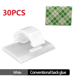 30-Pack Cable Organizer Clips for Desktop Wire Management (30PCS White)