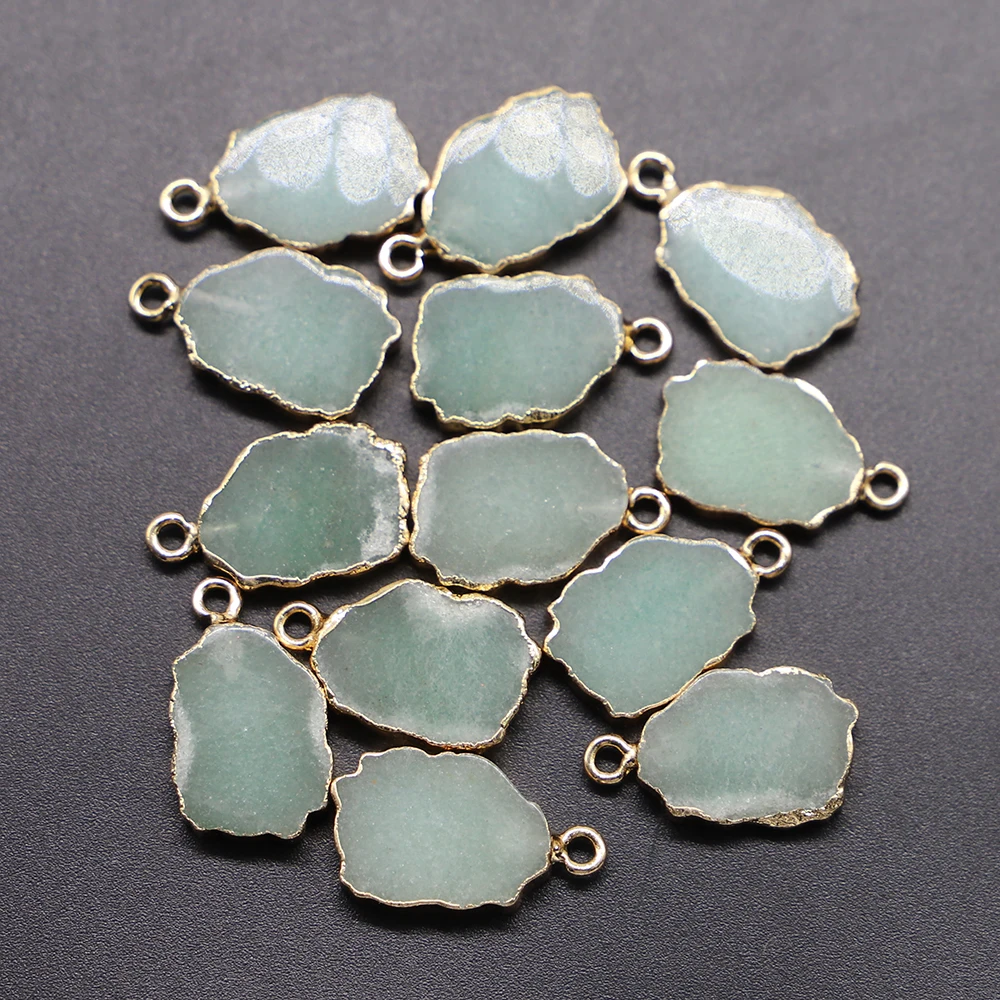 Selling Natural Stone Irregular Geometric Pendants Crystal Agate Quartz Flat Necklace Jewelry Making DIY Earring Accessories