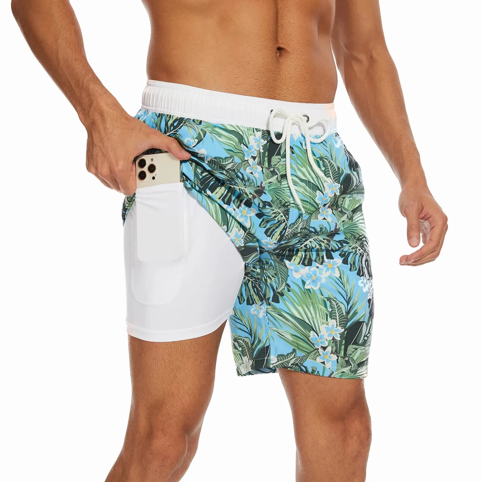 Fashion Beach Shorts Summer Men's Shorts Vacation Beach Pants Men's Plus size Four-Corner Qmilch Lining fashion beach shorts
