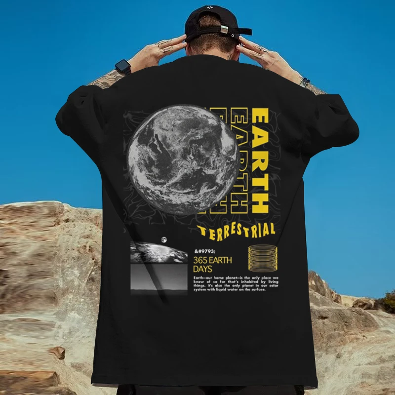 

Fashion New T-Shirts For Men 3d Celestial Planet Print Male Clothing Casual Short Sleeved Oversized T-Shirt Street Harajuku Tees