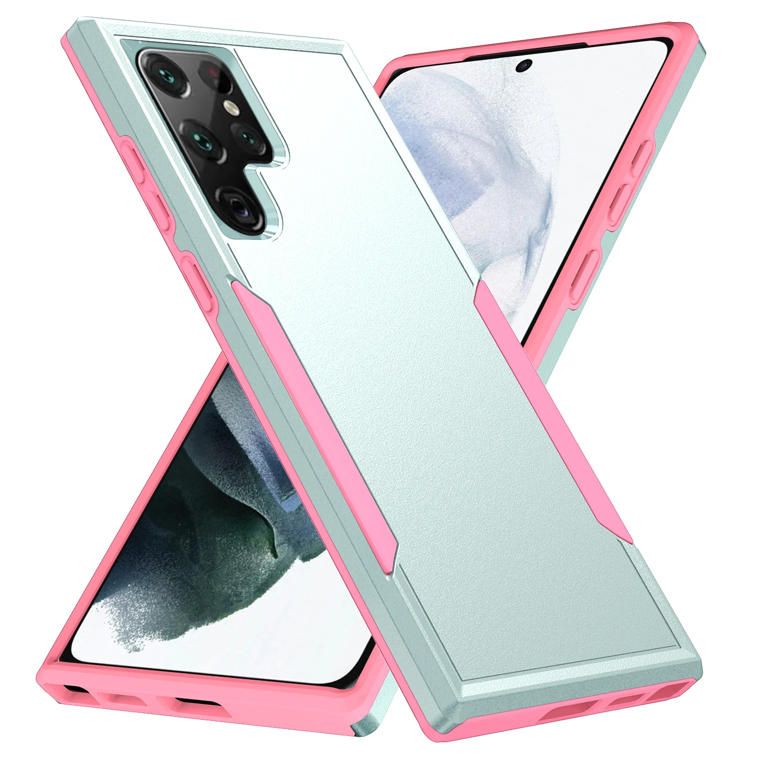 Anti-Fingerabdruck-Taschenhülle für Samsung Galaxy S23 FE S24 Ultra S22 S21 S20 Plus Telefonzubehör 2-in-1-Schutzhüllen_voghion.com