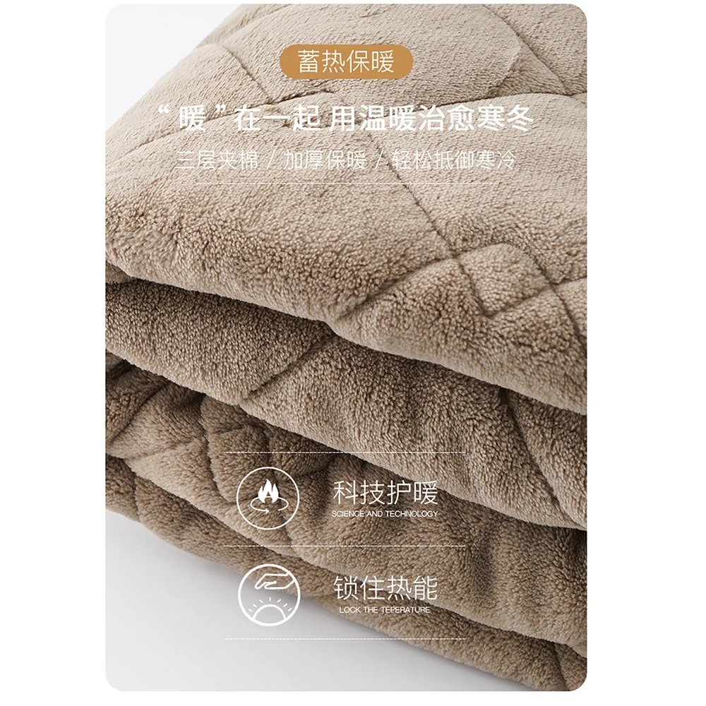 Japan Style 3-Layer Super Thicken Coral Fleece Male Sleepwear For Sleeping Warm Loose Hooded Zipper Men's Winter Pajamas Sets