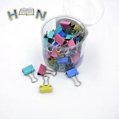 60pcs/lot 15mm Colorful Metal Binder Clips Paper Clip Office Stationery Binding Supplies