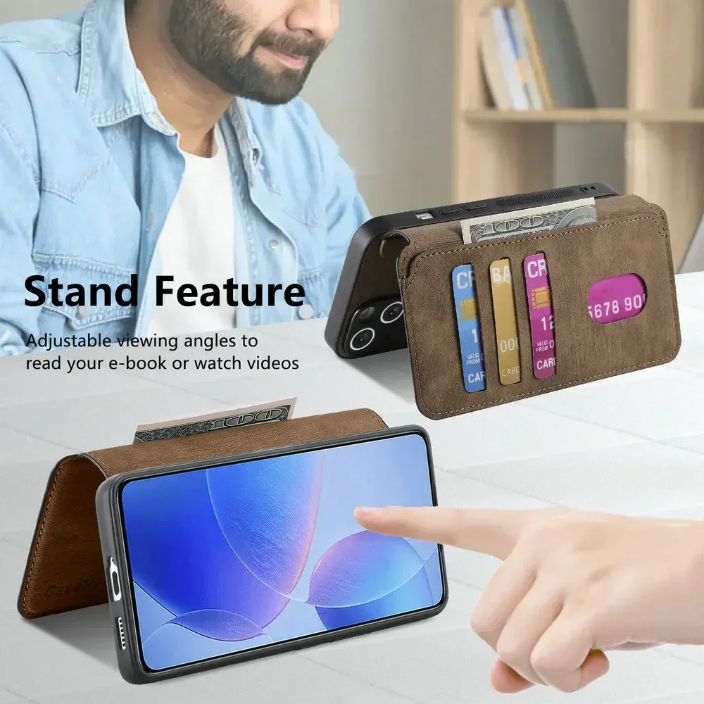 Luxury RFID Leather Detachable Flip Cover Case