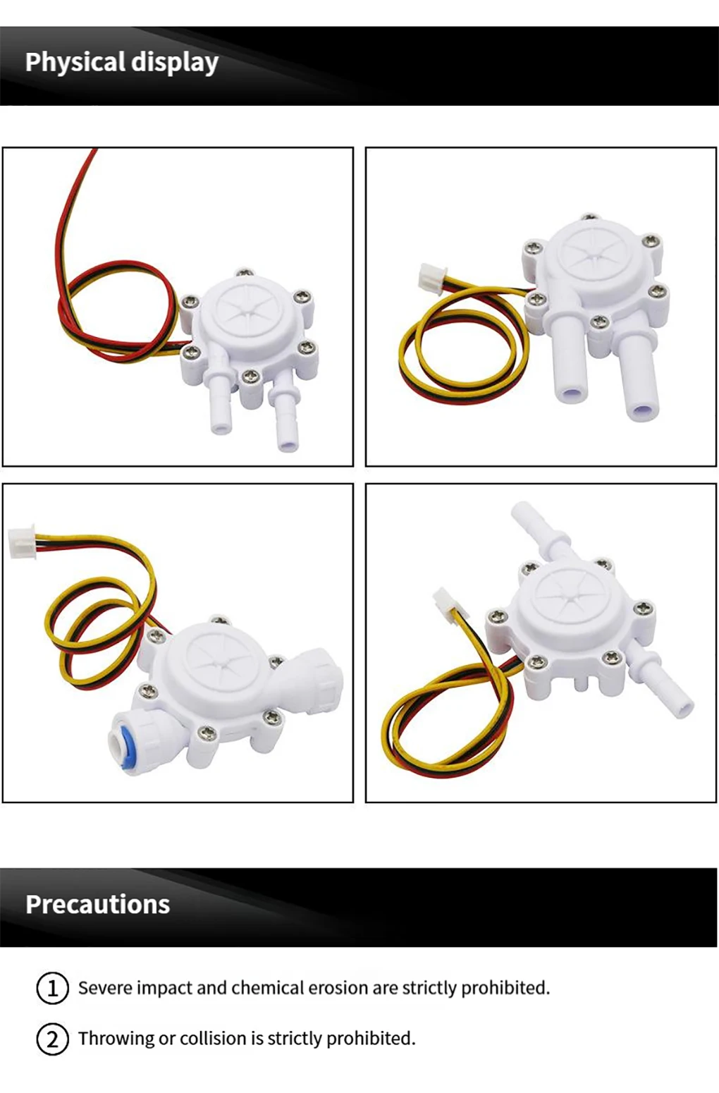 1/4" Quick Connect Water Flow Sensor Switch 3/8" Micro Hall Flowmeter Flow Count