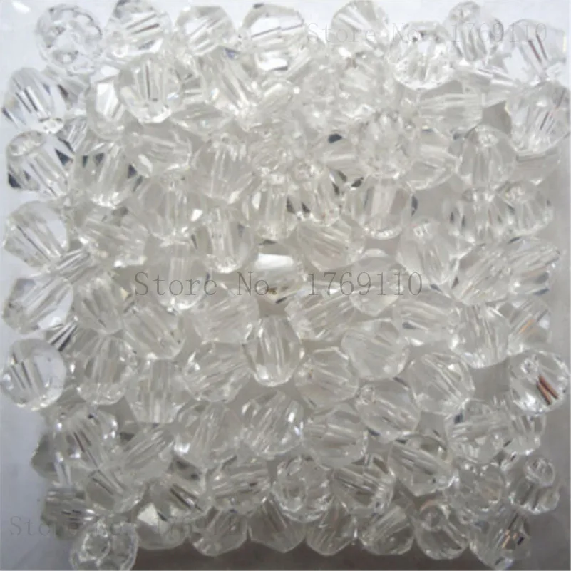 Elegant Black and Silver Bicone Crystal Glass Beads - 100pcs Set