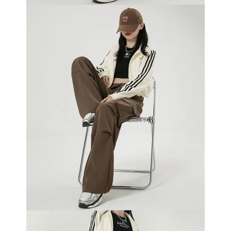 Deeptown Vintage Y2k Oversize Cargo Pants Woman Spring Joggers Streetwear Baggy Sweatpants Harajuku Casual Wide Leg Trousers