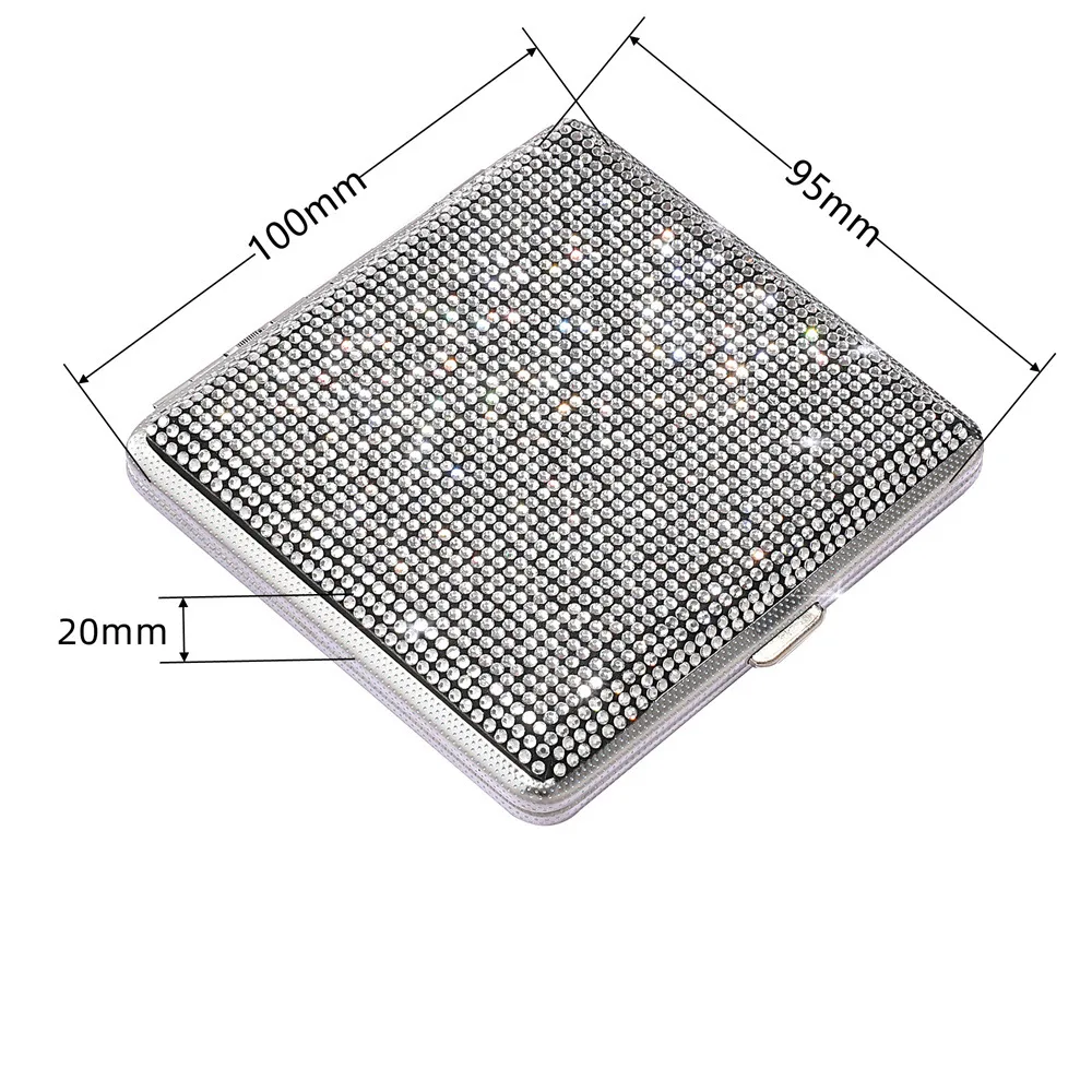 20 Metal Diamond Cigarette Case Windproof, Moisture-proof and Pressure-proof Cigarette Accessories 3