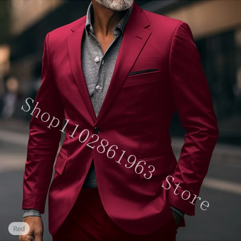 New Arrival Navy Blue Men's Suits Custom Made Formal Suits Men Wedding Groom Slim Fit Tuxedos Blazer Pants Trajes De Hombre