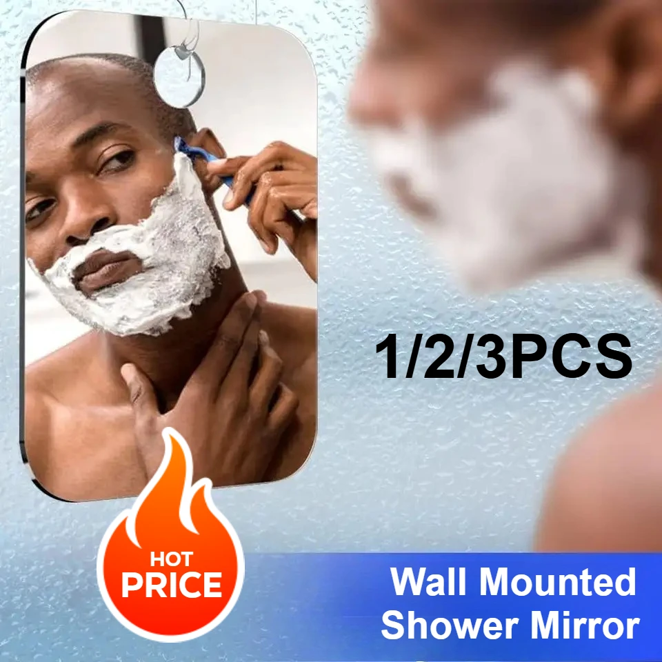 กระจกอาบน้ําสําหรับโกนหนวด Fogless ห้องน้ําไม่มีหมอกกระจกโกนหนวด Plexiglass แต่งหน้าขนาดเล็ก Camping กระจก,Shatterproof 1