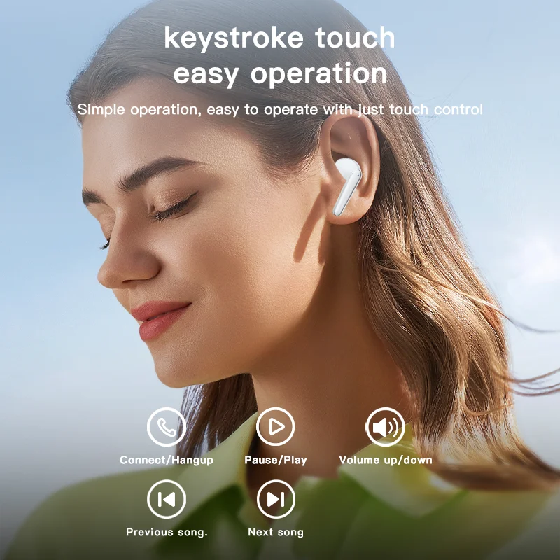 AI-Powered LCD Touchscreen Wireless Bluetooth Earbuds with HD Stereo Sound