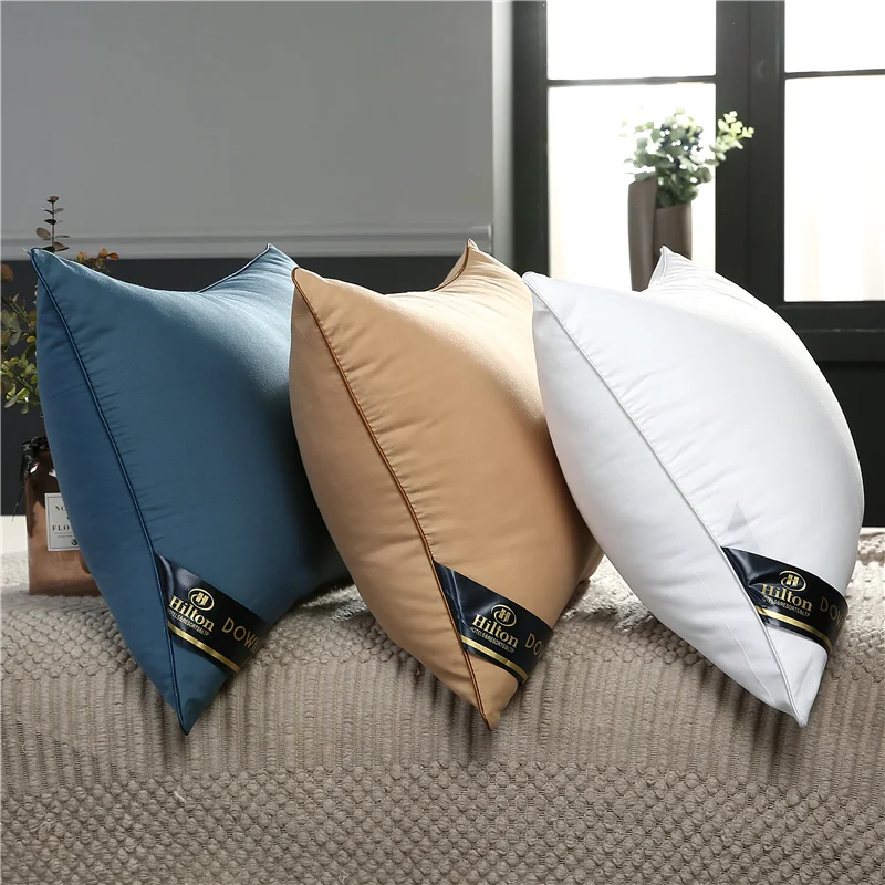 Cotton Pillow Sleeping for Bedroom Five Star Hotel Pink White Pillows Adult Neck Pillow Cervical Pillow 48X74CM Pillow Inner 1PC 2