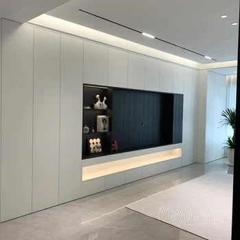 ตู้วางทีวีหรูหราทันสมัย สไตล์ยุโรป ติดผนัง พร้อมกระจก สำหรับห้องนั่งเล่น ห้องนอน ปรับแต่งได้ 1