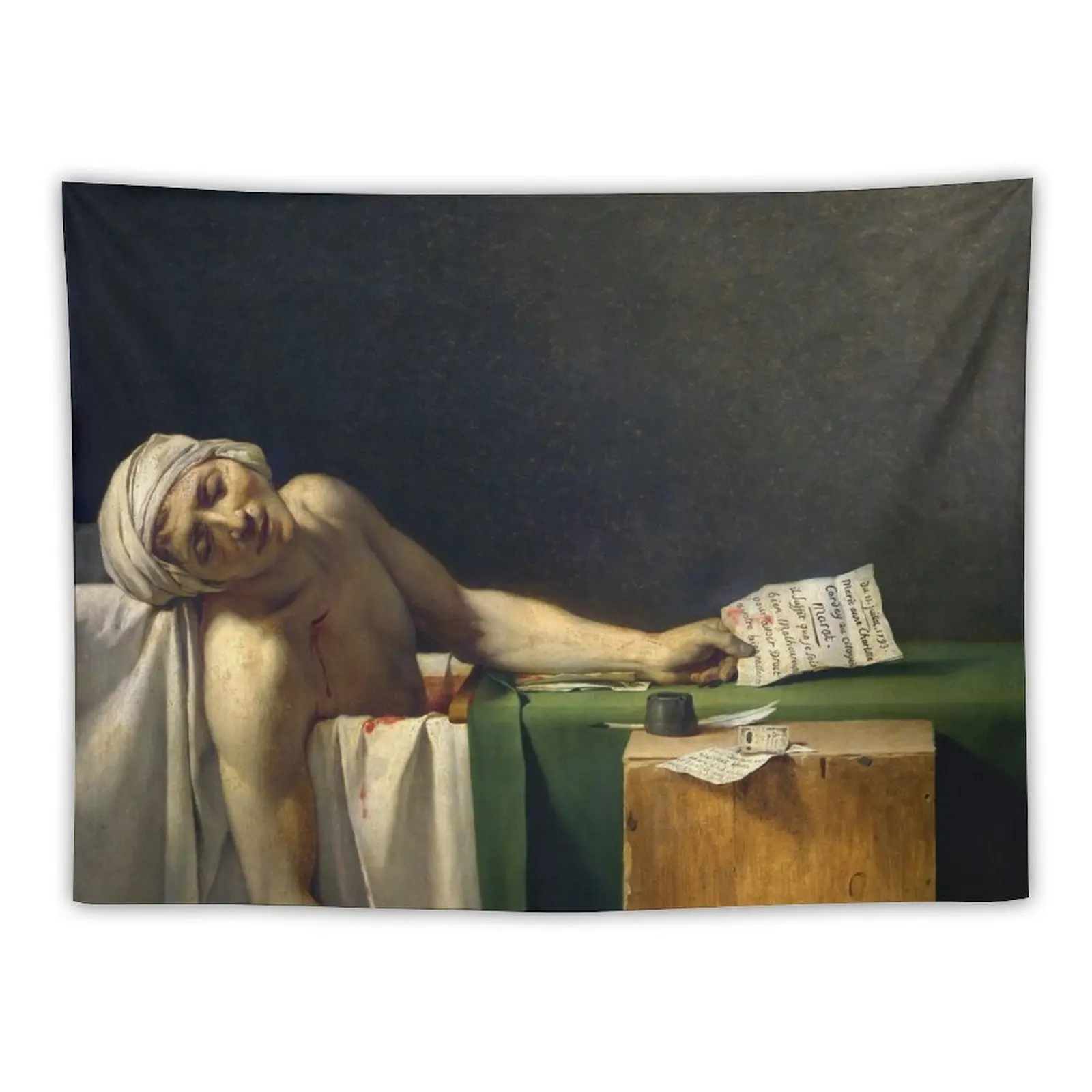 

Jacques-Louis David - The Death of Marat Tapestry Art Mural Japanese Room Decor