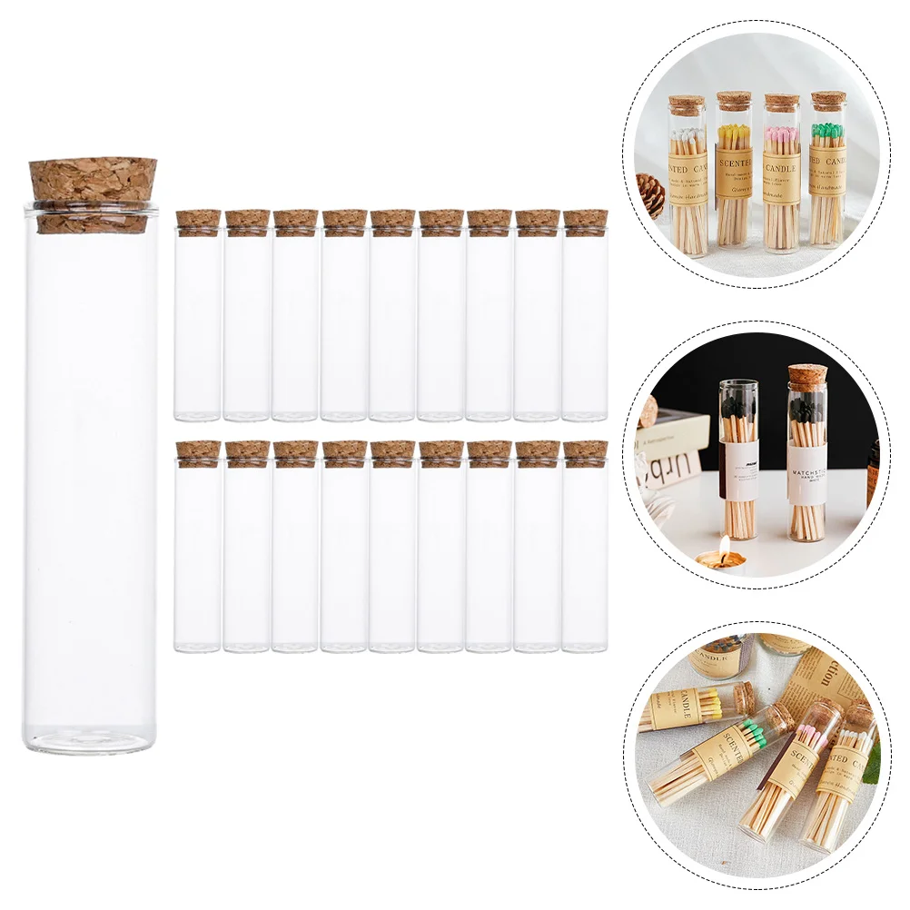 

20 Pcs Match Bottle DIY Decoration Tiny Glass Jars Favors Specimen Display Small