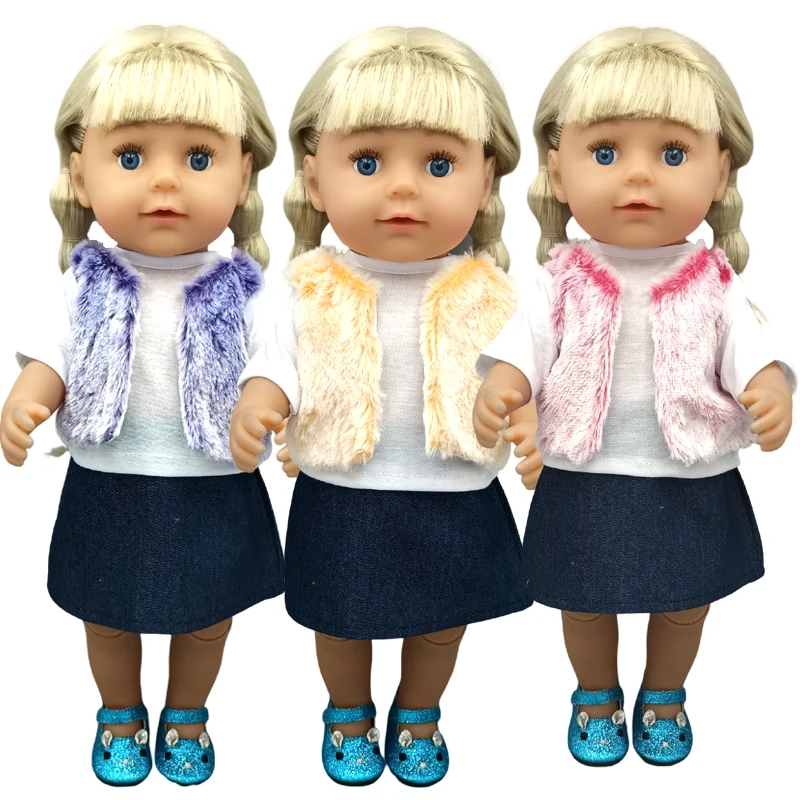 

18 Inch Girl Doll White Lace Collar Clothes 43 Cm Baby Doll Clothes Rompers Bow Hat Children Gifts