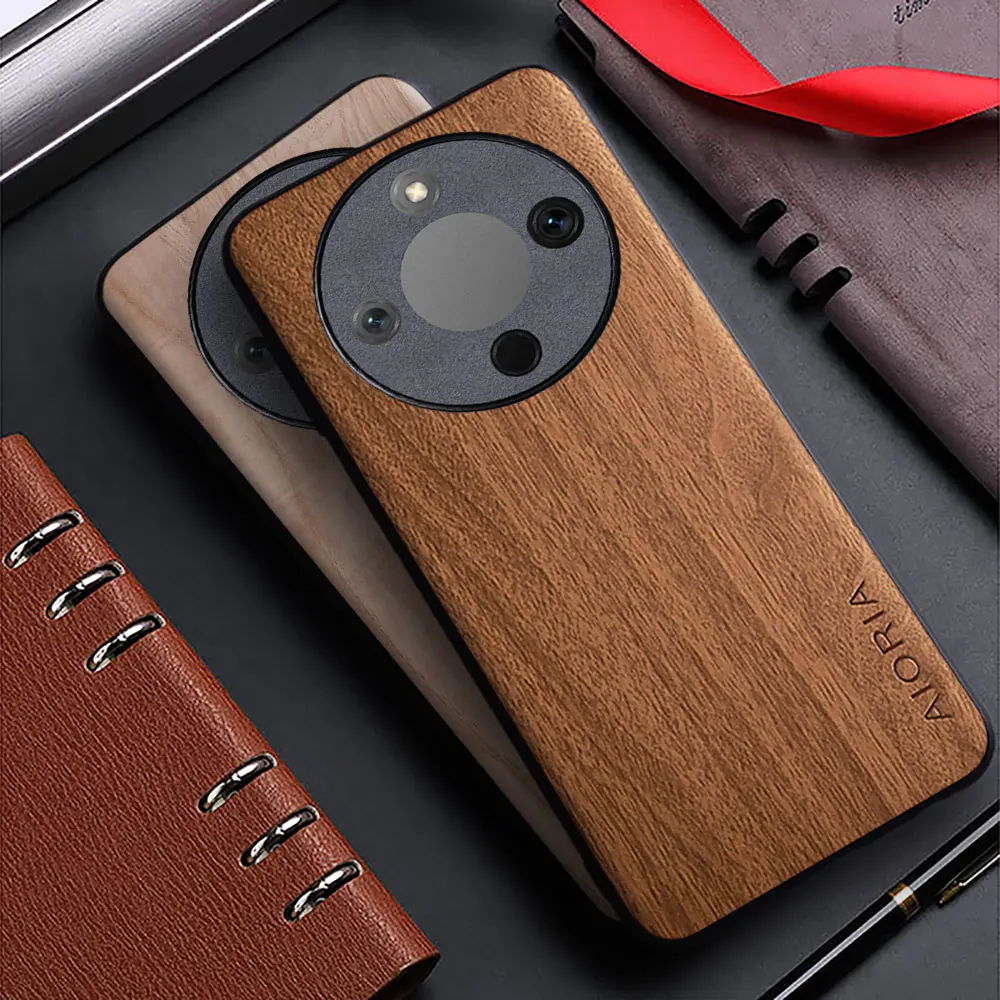 Bamboo Wood Pattern Leather Phone Case - Elegant and Durable Back Cover