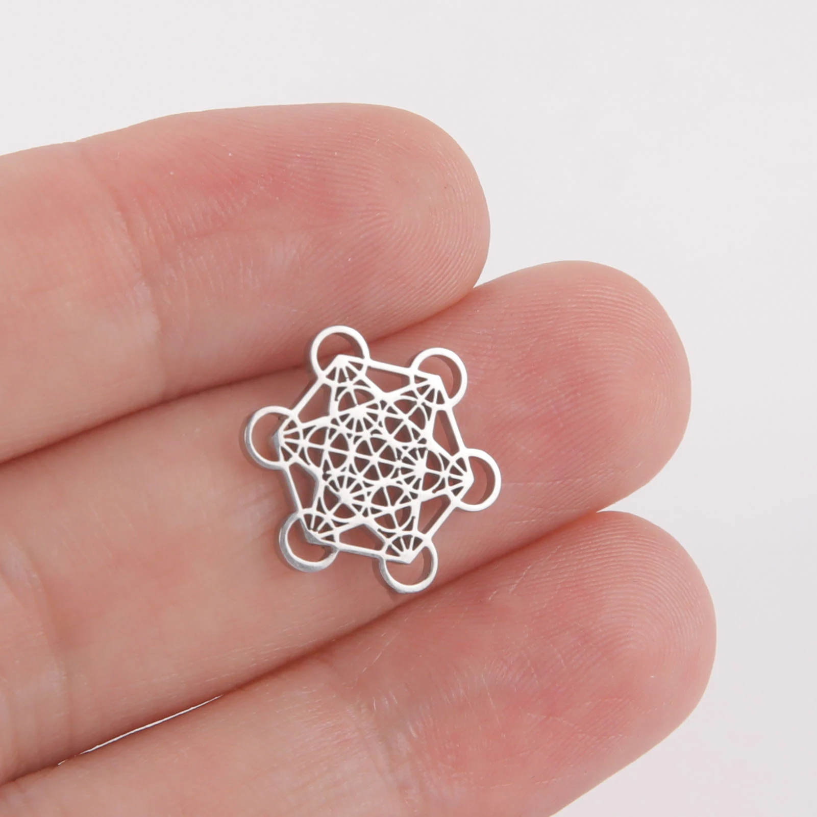 Sacred Geometry Archangel Metatron Cube Stainless Steel Charm Pendants