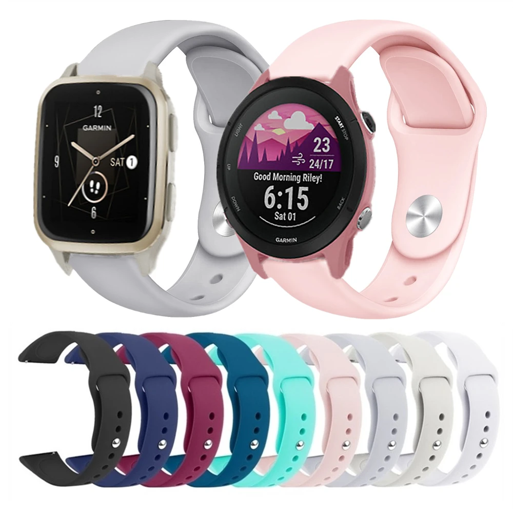 

Silicone Watchband For Garmin Venu Sq 2 Approach S12 S42 Replacement Strap For Garmin Forerunner 255 Music Breathable Bracelet