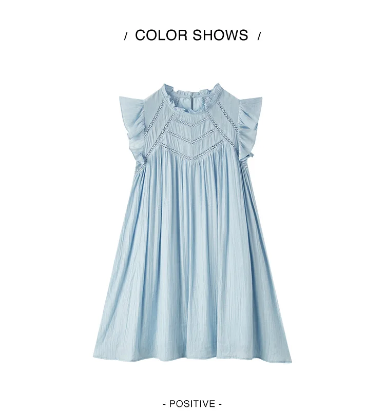 Vestido de mujer con volantes suaves, mangas cortas con vuelo, minifalda texturizada, vestido de verano nuevo con aberturas.
