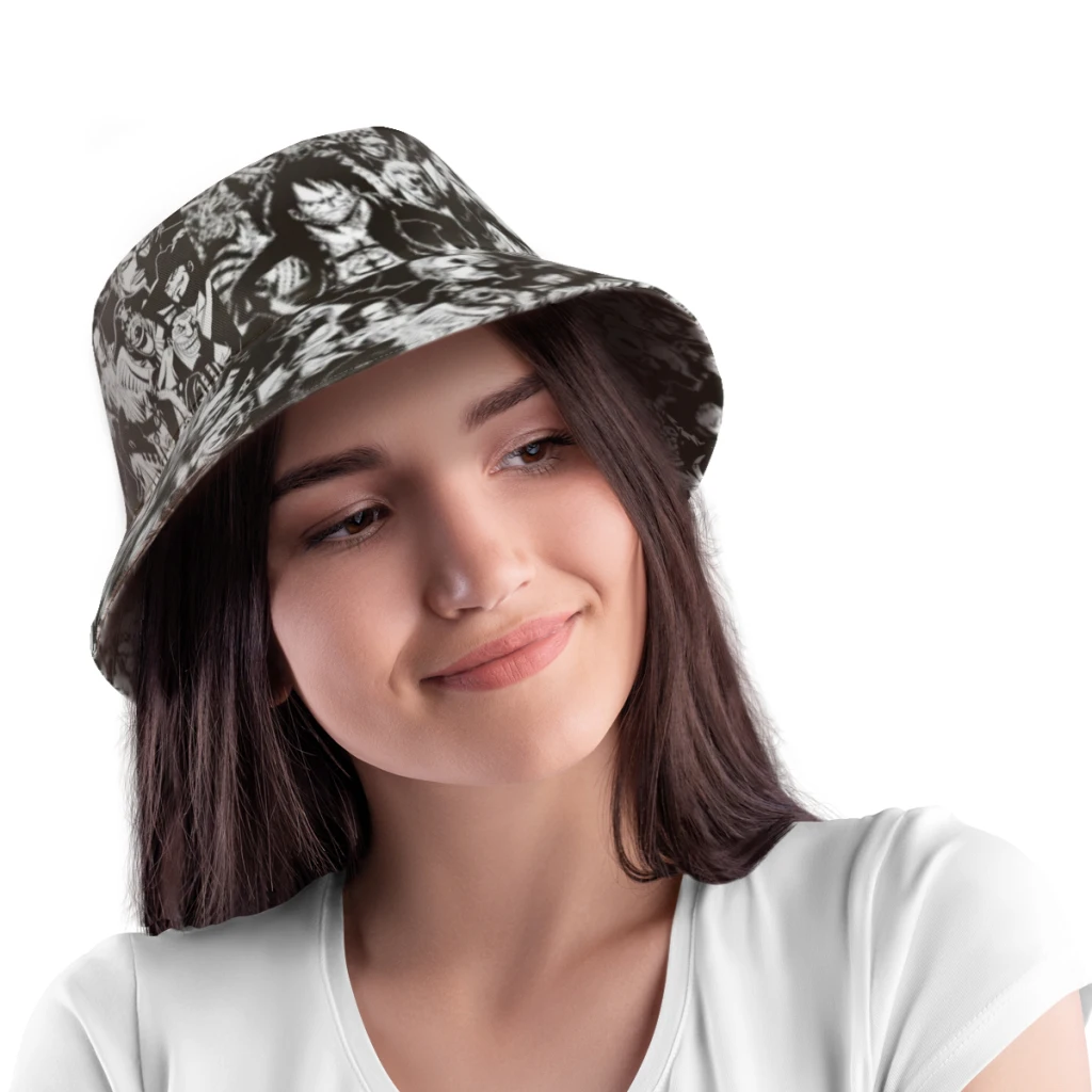 New Summer One Piece Luffy Zoro Manga Collage Bucket Hats for Unisex hats and caps