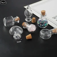 10PCS Mini Glass Bottle Miniature Bottle Mini Cork Glass Vials DIY Mini Wishing Drifting Bottle Wedding Party Decor Glass Jars 1