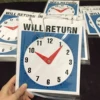 Open Business Signs Sign Door Board Hours Welcome Closed Pvc Office Clock Hanging Will Return Operation Sign Business 1