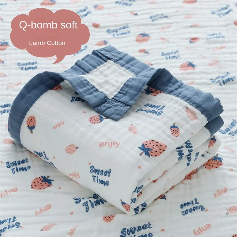 Asciugamano da bagno per bambini coperta di garza stampata trapunta di cotone assorbente per neonati asciugamano da bagno per bambini da bagno per bambini