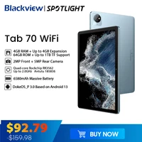 Blackview Tab 70 WIFI Android 13 Tablet PC 4GB 64GB 10.1 inch HD+IPS Display 6580mAh 2.4G/5G WiFi 1