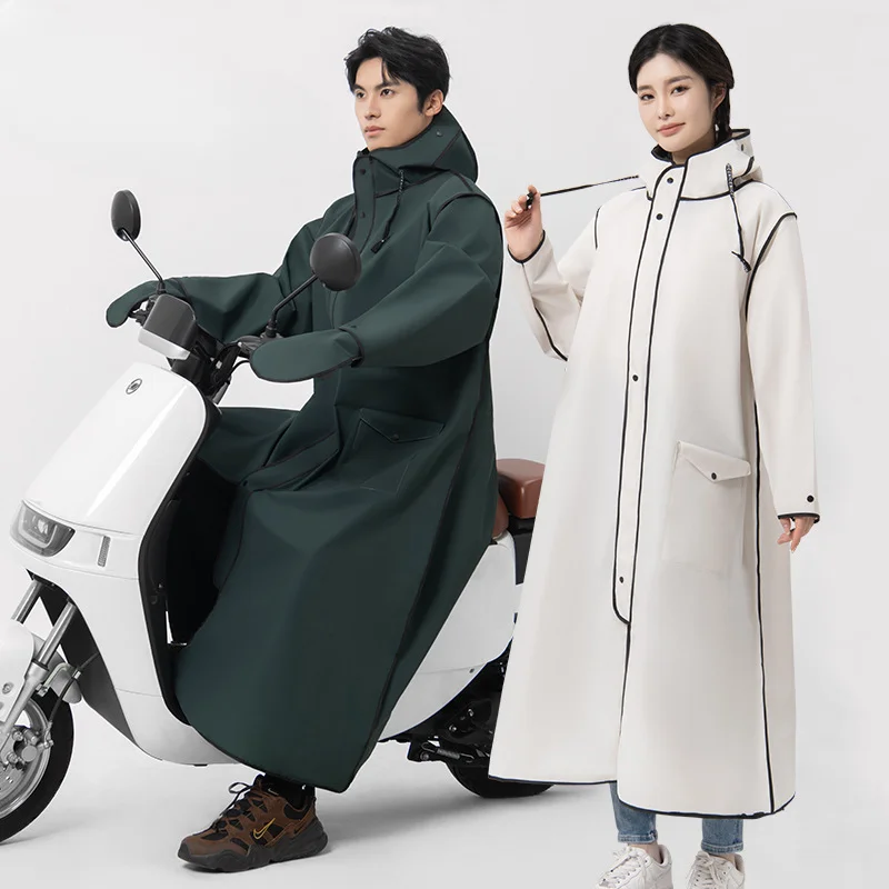 Thickened Raincoat Full Length Double Brim Poncho Summer Outdoor Backpack Riding Poncho Impermeable Motociclista Motorcycle Raincoat