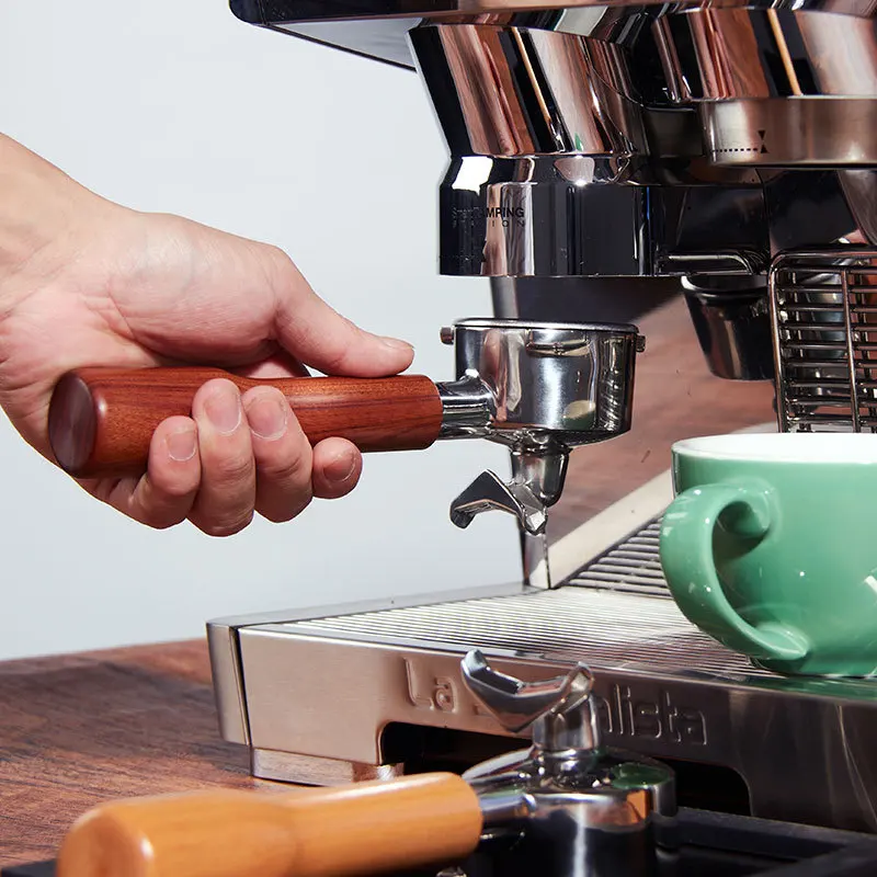 스테인리스 스틸 더블 스파우트 포타필터, 커피 필터, 나무 손잡이 포타필터, 세이지 브레빌 870/880 카페 기계용, 54mm  Best5