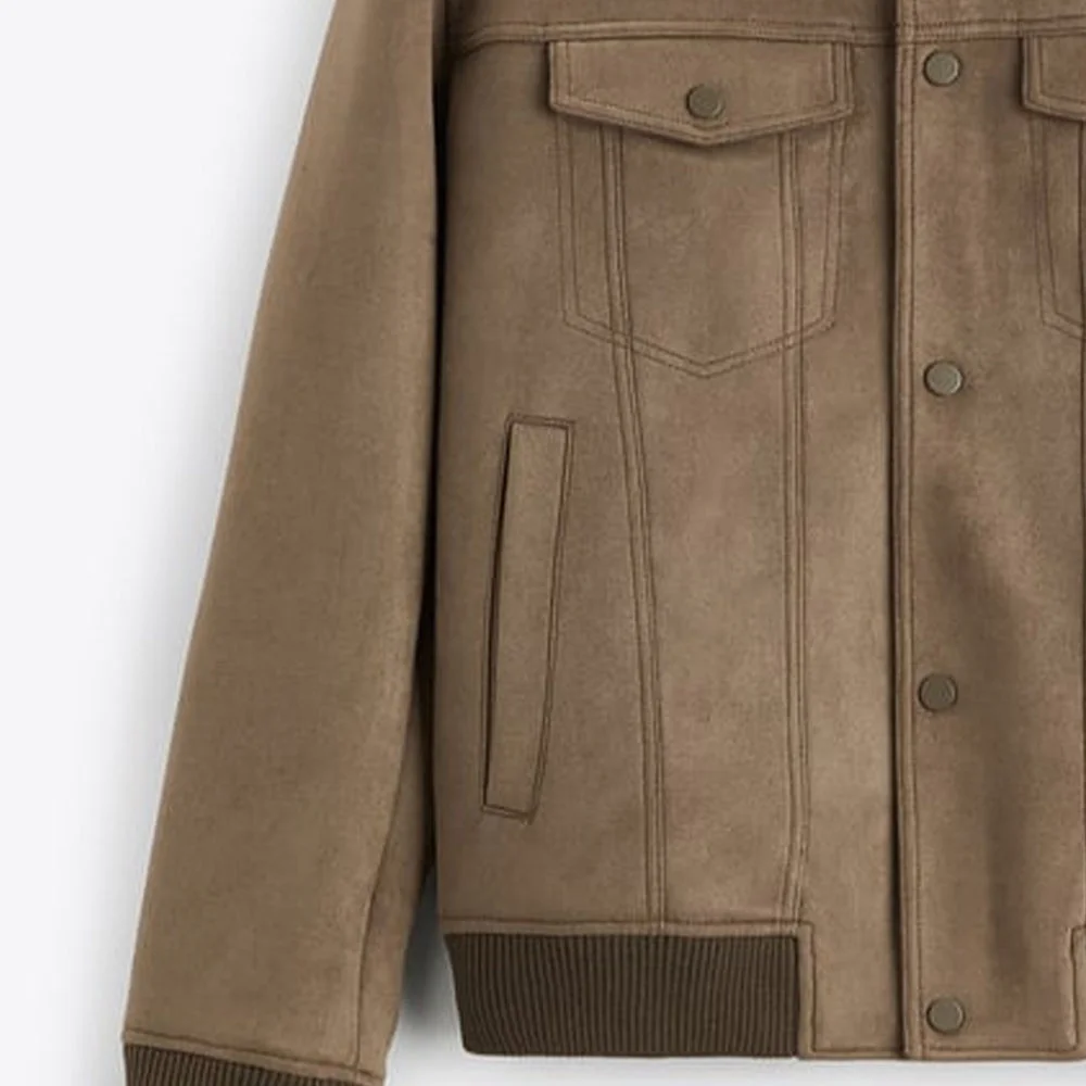 Stilvoll und vielseitig: Slim Fit Herrenjacke aus Wildlederimitat für Frühling und Herbst Vestes Novas