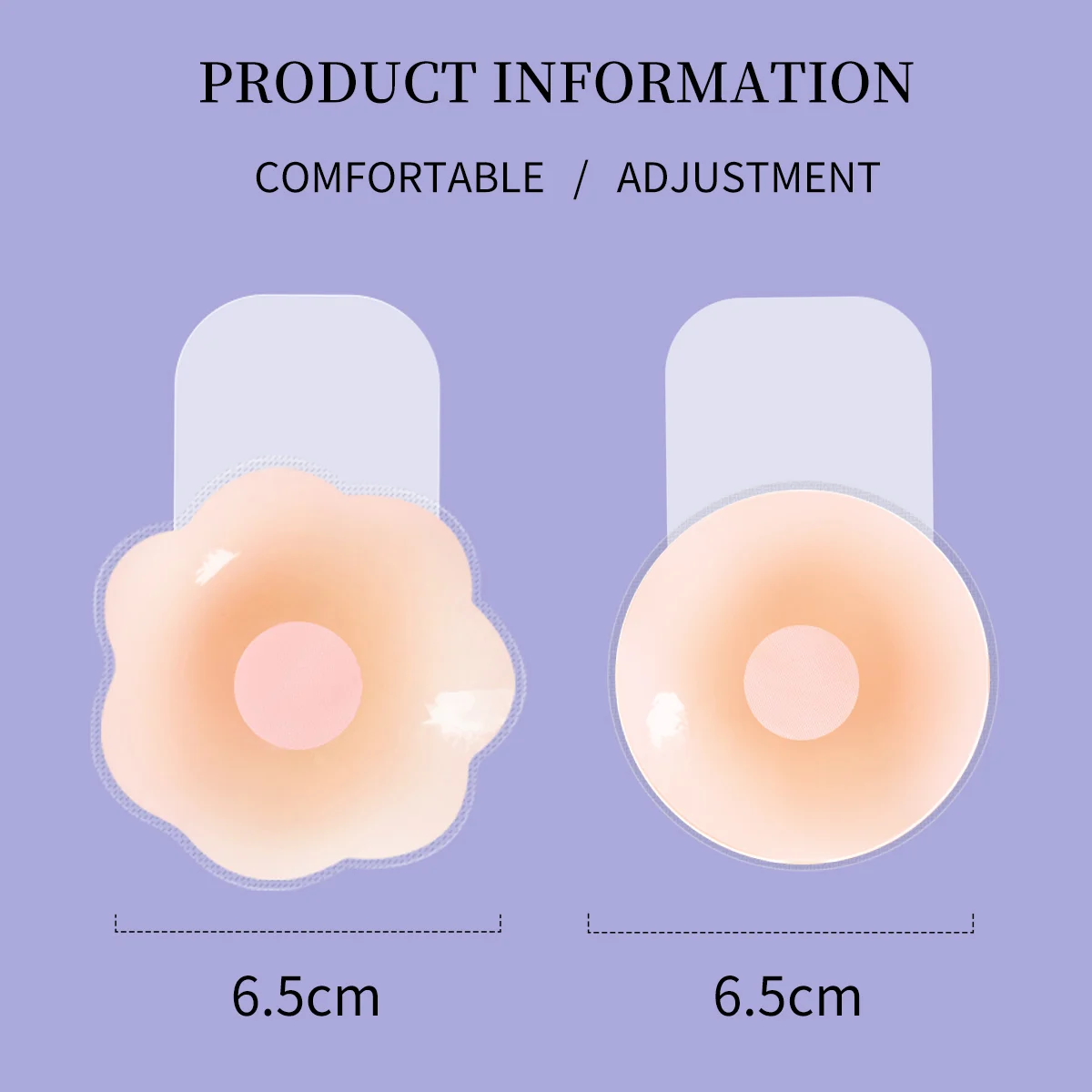 2 Pieces/Set Circular Flower Shaped Women Silicone Breast Patch Ultra-Thin Anti Convex Solid Adhesive