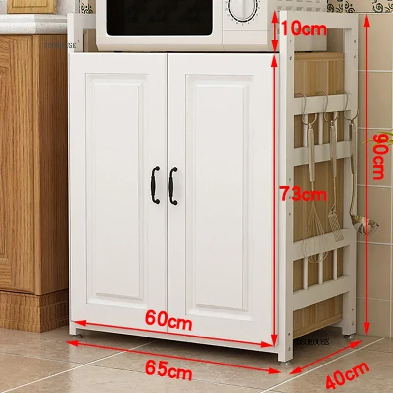 Nordic Simple Kitchen Cabinets Home Kitchen Furniture Storage Cabinet Multi-functional Microwave Kitchenware Storage Cabinets 6
