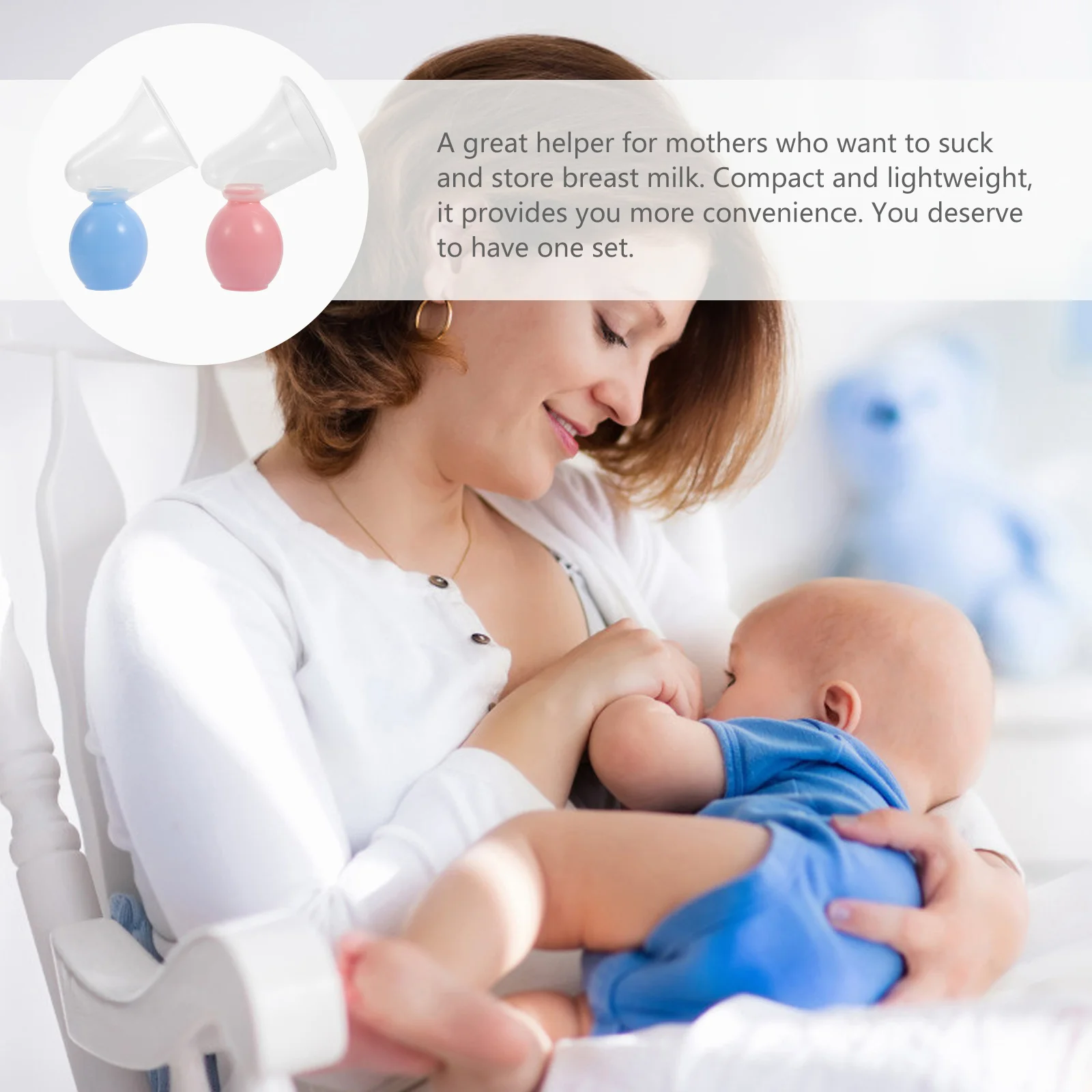 2 Sets Breastfeeding Manual Pump Mother Lactator Supplies Breastmilk Feeding Accessories Silent Practical Maternal