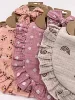 2Pcs/Set Ruffled Edge Muslin Cotton Baby Bibs Hair Bows Girls Headbands Flower Print Saliva Towel Feeding Burp Cloths Scarf 5