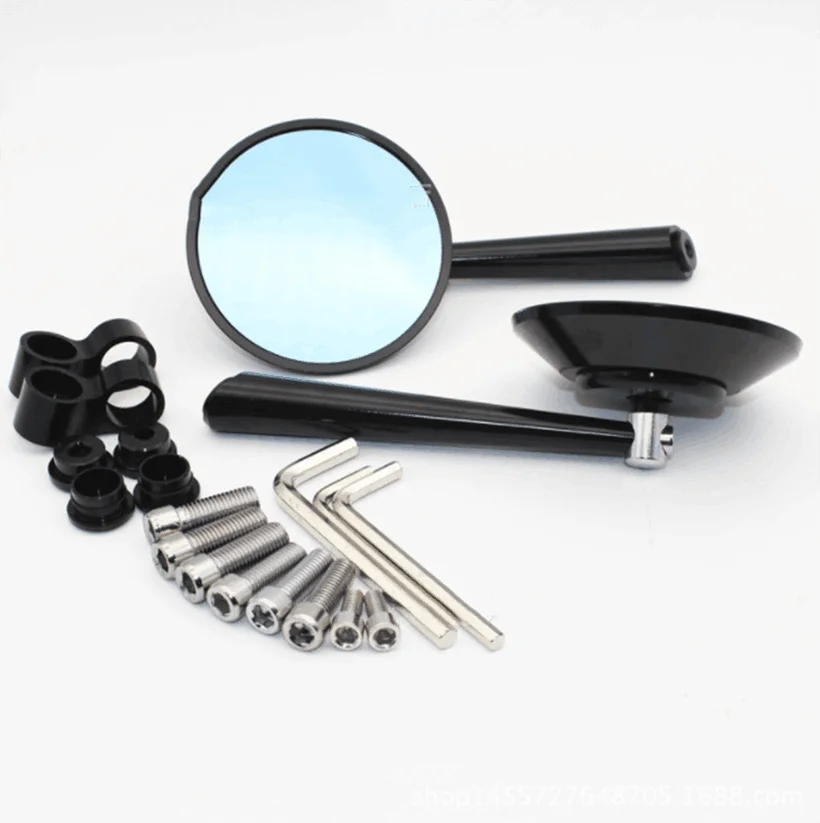 

1 Pair CNC Aluminum Universal Side Rear Round Rearview Mirrors Motorcycle Street Bike Accessories