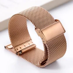 Elegant Milanese Mesh Stainless Steel Watch Band with Quick Release - 22mm (Rose Gold)