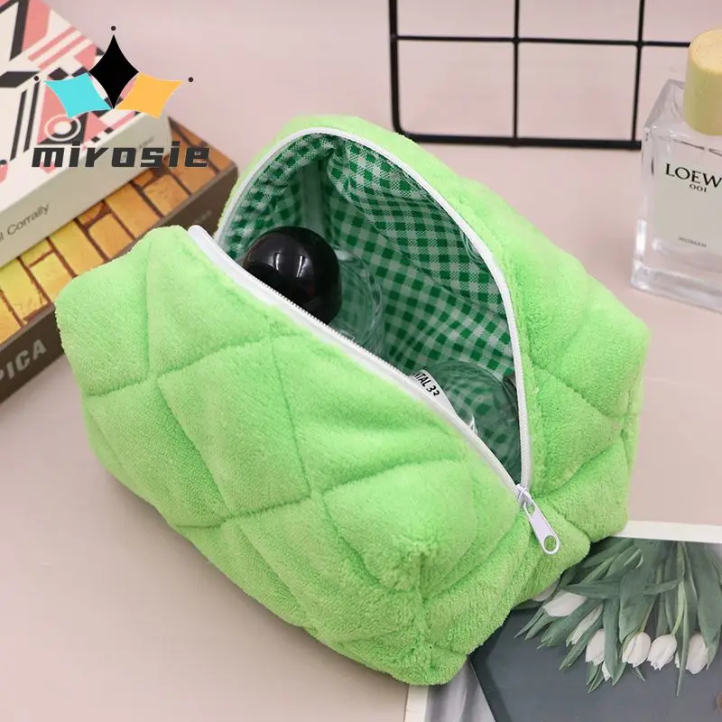 MIROSIE Towel Fabric Cosmetic Stitched Large Capacity  Travel Toiletry Bag Cosmetic and Skincare Storage Bag for Makeup Skincare 4