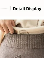 Autumn Winter Women's Mid-Length Knitted Pleated Skirt High Waist A-Line Long Skirt Loose Fuzzy Wool Skirt Double ket - Image 5
